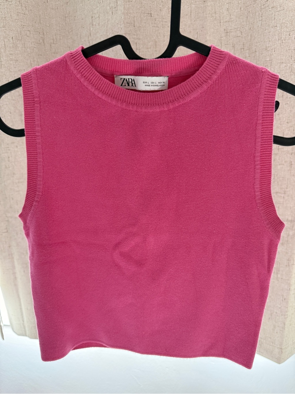 Zara Hot Pink Sleeveless Knit Tank
